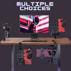 SUPERLIT Clamp-on Desk Pegboard Modular Gaming Accessory Holder for Controllers & Headphones Efficient and Tidy Clamp-On Desk Pegboard Gaming Station Cable Management