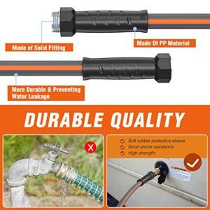 GREENER 50FT Hybrid Garden Hose Dia.5/8’’ Inner Durable Rv Garden Hose with Swivel Grip Handle 150PSI High Burst Strength Industrial Water Hose for All Weather Outdoor (Gray)