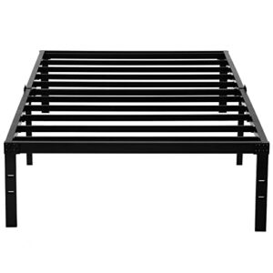lijqci 14 inch heavy duty twin bed frame, steel slat metal platform twin bed with storage underneath/no box spring needed/noise free/non-slip/easy assembly
