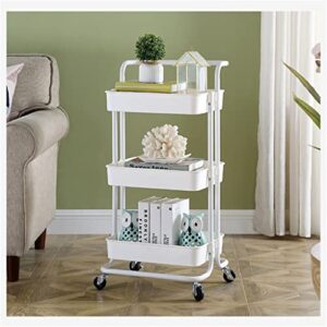 liruxun mobile kitchen shelf trolley household storage shelf with wheeled trolley (color : onecolor, size : 87 * 42 * 35cm)