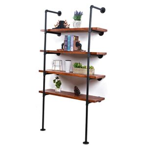 LINKPIPES Industrial Pipe Shelving, Shelf Brackets DIY Open Book Shelf for Office Room Kitchen Wall Shelves(2Pcs 5Tier,71.84" Tall,11" deep,Hardware Only)