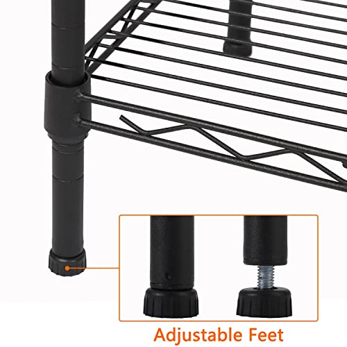 5-Shelf Adjustable Heavy Duty Storage Shelving Unit, Metal Organizer Wire Rack for Laundry Bathroom Kitchen Pantry Closet, Black