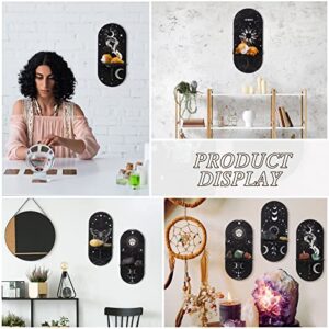 Tatuo 6 Pcs Small Crystal Shelf Black Crystal Display Shelf Moon Phases Crystal Holder Pendulum Stand Witch Shelf Boho Essential Oil Shelf Wall Witch Candle Holder for Home Decor Wizard Witch Stuff