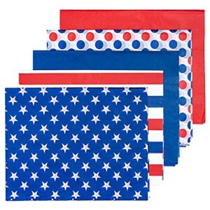 maypluss independence day wrapping tissue paper - 100 sheets - red/blue/white design - 13.7 inch x 19.7 inch per sheet