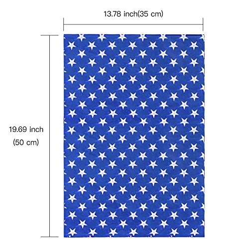 MAYPLUSS Independence Day Wrapping Tissue Paper - 100 Sheets - Red/Blue/White Design - 13.7 inch X 19.7 inch Per Sheet