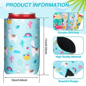 16 Pcs Beer Can Coolers Sleeves summer Pattern Beer Can Coolies Soft Insulated Bulk Thermocoolers Koolies in Bulk for Soda Cover Coolers Collapsible for Favors Parties Events Beer Water Bottles