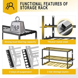 Spacecare Power Tool Organizer- Power Drill Tool Holder- Heavy Duty Tool Shelf & 1 Pack 3 Layers Tool Rack Cordless Drill Holder- Floating Tool Shelf Wall Mounted Tool Storage Rack for 4 Drill Holders