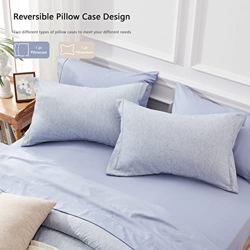 UNILIBRA Bed in a Bag Twin 5 Pieces - Blue Twin Comforter Set Soft for All Seasons - Cationic Dyeing Bedding Comforter Sets with Comforter, Flat Sheet, Fitted Sheet, Pillowcases & Shams