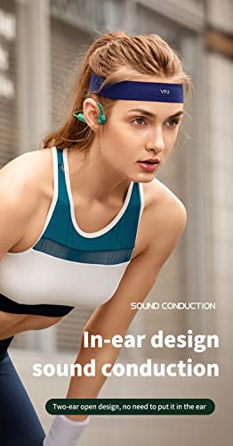 TEDATATA New Sports Bone Conduction Bluetooth Headset Sound Guide Listening to Songs not in Ear Music Driving Listening to Books Running for Women(Green)