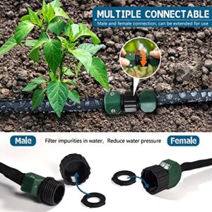 4 Pack Flat Soaker Hose 25FT for Garden Beds, Cloth Soaker Hose for Efficient & Effective Watering of Plants – Garden Soaker Hoses with Heavy Duty & Easy to Install (25ftx4)