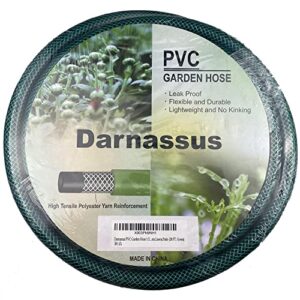 Darnassus PVC Garden Hose 1/2 Inch Green Heavy Duty Water Hose with Solid Brass Fittings,No Leaking, Flexible,for outdoors,Lawns,Patio (20 FT, Green)