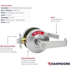 Commercial Grade Bathroom Door Lock with Occupancy Indicator - See Occupied Vacancy or Engaged Status On Public Restroom Toilet - with Deadbolt Locks