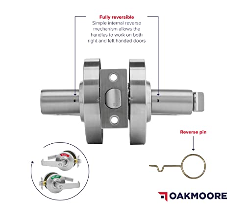 Commercial Grade Bathroom Door Lock with Occupancy Indicator - See Occupied Vacancy or Engaged Status On Public Restroom Toilet - with Deadbolt Locks