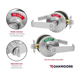 Commercial Grade Bathroom Door Lock with Occupancy Indicator - See Occupied Vacancy or Engaged Status On Public Restroom Toilet - with Deadbolt Locks