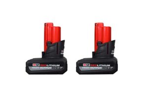 milwaukee 48-11-2450 12v lithium-ion high output 5ah battery 2 pack