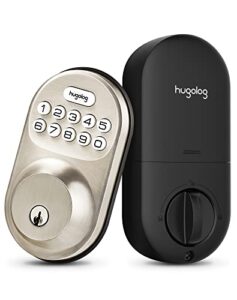 hugolog keyless entry door lock with keypad,deadbolt lock electronic, motorized auto-locking easy easy installation high security material for metal home & office