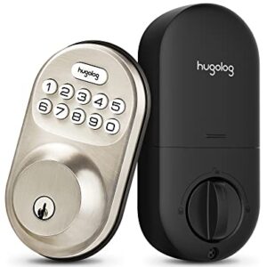 Hugolog Keyless Entry Door Lock with Keypad,Deadbolt Lock Electronic, Motorized Auto-Locking Easy Easy Installation High Security Material for Metal Home & Office