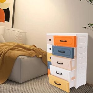 LiFuJunDong 5 Tiers Modern Plastic Dresser Storage Tower Closet on Wheel, Colorful Storage Cabinet Multi-Layer Household Seam Storage Cabinet for Bedroom Living Room Nursery