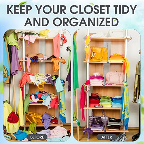 Tatuo Closet Shelf Dividers Closet Shelf Organizer Shelf Separators Multifunctional Closet Shelving Pieces Cabinet Storage Organization for Wardrobe Bedroom Kitchen Bathroom (Light Grey, 24 Pcs)