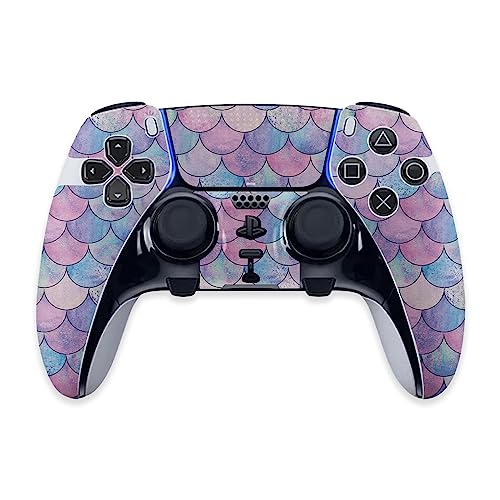 MightySkins Skin Compatible with PS5 DualSense Edge Controller - Mermaid Scales | Protective, Durable, and Unique Vinyl Decal wrap Cover | Easy to Apply & Change Styles | Made in The USA