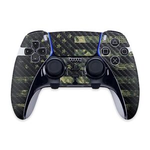 mightyskins carbon fiber skin compatible with ps5 dualsense edge controller - american camo | protective, durable textured carbon fiber finish | easy to apply & change styles | made in the usa