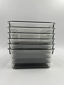 set of 6 acrylic 9"x 6" non-slip pantry and drawer organizing bins by brightroom