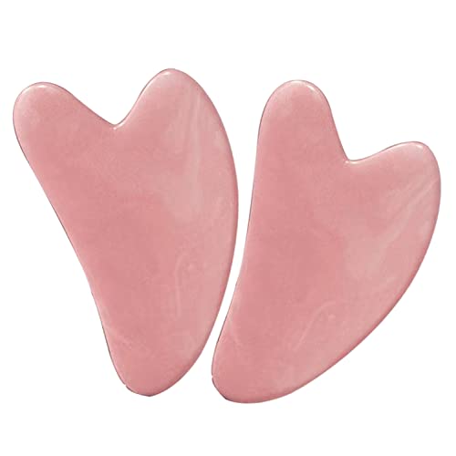 Gua Sha Facial Massage Tool for Face, Eyes, Neck, Body Skin Care Tools, Muscle Relaxing and Relieve Fine Lines and Wrinkles,Nature Jade Rose Quartz Gua Sha Massage Tool (Pink)