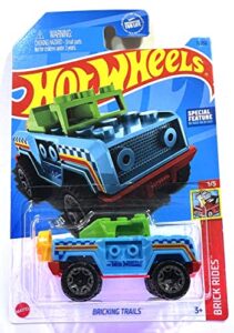 hot wheels - bricking trails - brick rides 1/5 - 2023 - mega block - blue/red - mint/nrmint ships bubble wrapped in a sized box