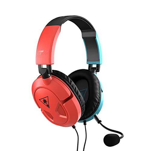 Turtle Beach Recon 50 Gaming Headset for Nintendo Switch, Xbox Series X|S, Xbox One, PS5, PS4, PlayStation, Mobile, & PC with 3.5mm – Removable Mic, 40mm Speakers – Red/Blue