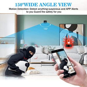 WAXOXIH Mini Spy Camera WiFi Hidden Camera Night Vision 4K HD Spy Nanny Cam for Home Security Easy Set Wireless Indoor Smallest Camera with Motion Detection IP Camera Remote Viewing