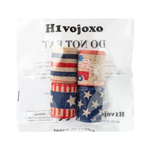 H1vojoxo 4PCS Patriotic Wired Ribbon Rolls, Independence Day Wired Edge Ribbons, American Flag DIY Craft Ribbon, Patriotic Burlap Ribbon Decor, July 4th Stars and Stripes Ribbon for Gift, 20 Yards