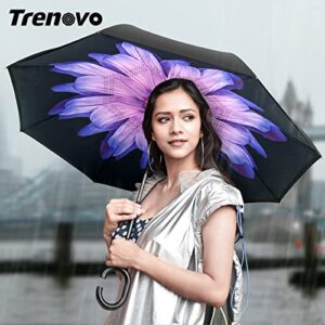 Trenovo Inverted Umbrella - 2023 Pro-Series Windproof Reverse Umbrella with C-Shaped Handle, Upside Down Umbrella for Rain, Updated Waterproof Tech & Wind Resistant Double Layer Stick Umbrella, Anti-UV Inside Out Umbrella for Car, Women and Men (Lucite)