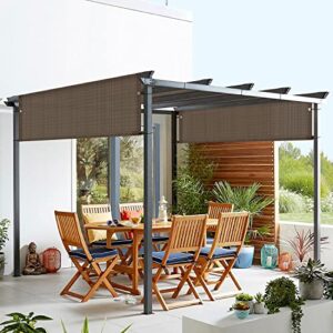 FLORALEAF 9'×12' Pergola Shade Cover Universal Replacement Canopy for Outdoor Patio Porch Backyard Gazebo with Grommets Weighted Rods