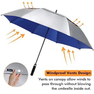 NINEMAX Large Golf Umbrella UV Protection Windproof, 62/68 Inch, UV Blocking, UPF 50+, Auto Open, Vented, Oversized Umbrella for Sun and Rain