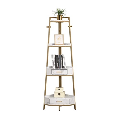 LifeSky Modern Corner Ladder Shelf - 72.64 Inch Tall Corner Shelves - 4-Tier Corner Bookshelf for Living Room White