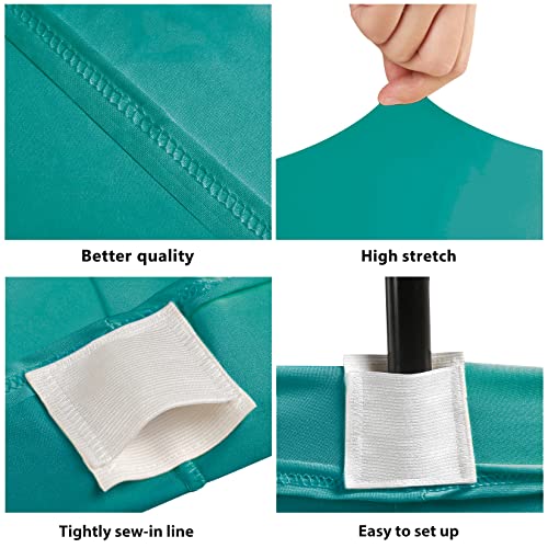 BDDC Fitted Table Covers for 6 Foot Tables, Spandex Table Covers 6ft, Jade Green Table Clothes for 6 Foot Rectangle Tables, Tablecloths for Parties, Banquet, and Festival (2 Pcs)