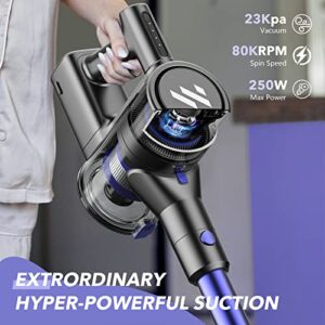 Tvwio Cordless Vacuum Cleaner, Cordless Vacuum with 23Kpa Super Suction, 80000 RPM High-Speed Brushless Motor, Up to 35 Mins Runtime Lightweight Handheld Vacuum Cleaner for Hardwood Floor Carpet