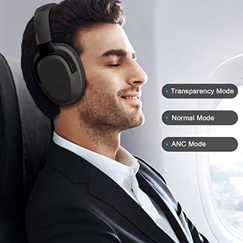 Eonome-Active-Noise-Cancelling-Headphones - S3 ANC Headphones - Hybrid Wireless Over-Ear Bluetooth Headphones with Mic,Multiple Modes,40H Playtime,Comfortable Protein Earcups(Black)