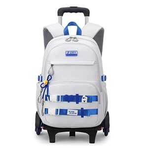 ZHANAO Girls Rolling Backpack Wheeled Backpack for Boys Trolley School Bags Kids Luggage Roller Backpack with 6 Wheels