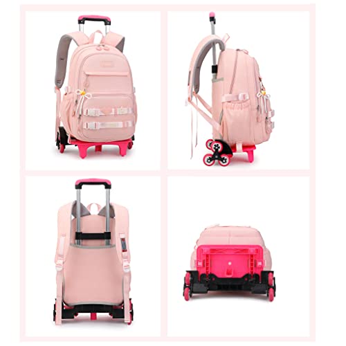 ZHANAO Girls Rolling Backpack Wheeled Backpack for Boys Trolley School Bags Kids Luggage Roller Backpack with 6 Wheels