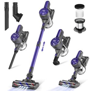 zoker direct cordless vacuum cleaner,stick vacuum cleaner with powerful suction,rechargeable vacuum 2200mah battery up to 30 mins runtime 6 in 1 lightweight vacuum cleaner for pet hair hardwood floor