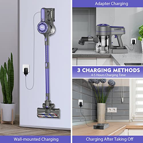 ZOKER Direct Cordless Vacuum Cleaner,Stick Vacuum Cleaner with Powerful Suction,Rechargeable Vacuum 2200mAh Battery Up to 30 Mins Runtime 6 in 1 Lightweight Vacuum Cleaner for Pet Hair Hardwood Floor