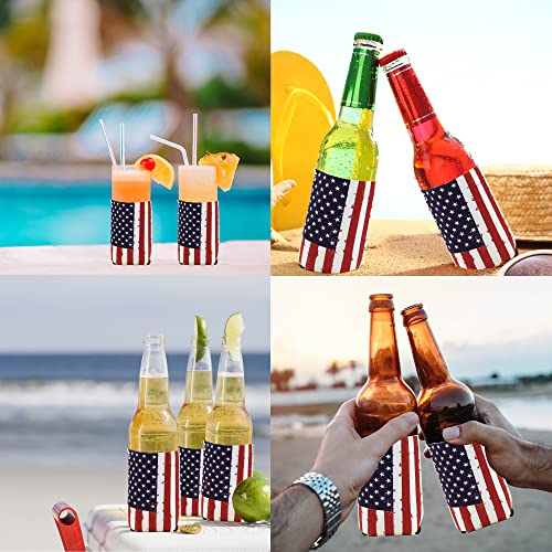 Cooler Sleeve for Cans 25pcs USA Flag Can Coolers Bulk Neoprene Can Cooler 12 Oz