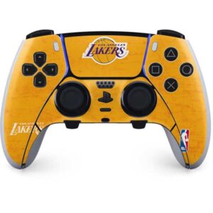 skinit gaming decal skin compatible with ps5 dualsense edge pro controller - officially licensed nba los angeles lakers gold primary logo design