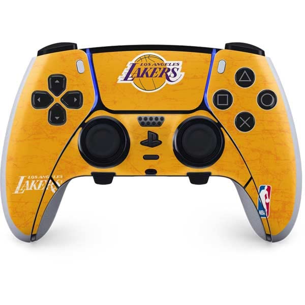 Skinit Gaming Decal Skin Compatible with PS5 DualSense Edge Pro Controller - Officially Licensed NBA Los Angeles Lakers Gold Primary Logo Design