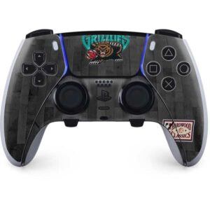 skinit gaming decal skin compatible with ps5 dualsense edge pro controller - officially licensed nba memphis grizzlies hardwood classics design