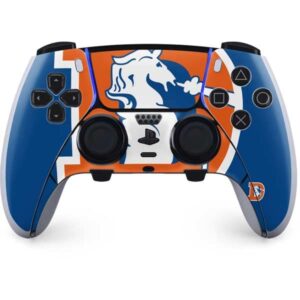skinit gaming decal skin compatible with ps5 dualsense edge pro controller - officially licensed nfl denver broncos retro logo design