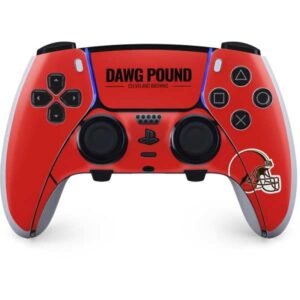 skinit gaming decal skin compatible with ps5 dualsense edge pro controller - officially licensed nfl cleveland browns team motto design