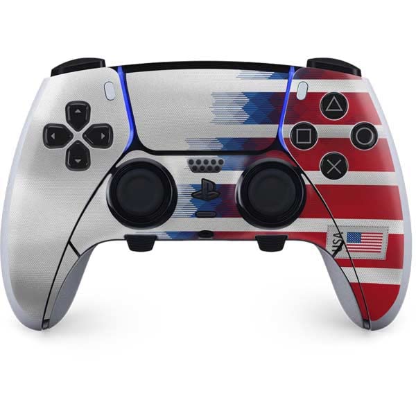 Skinit Gaming Decal Skin Compatible with PS5 DualSense Edge Pro Controller Originally Designed USA Soccer Flag Design