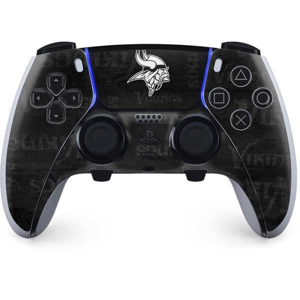 Skinit Gaming Decal Skin Compatible with PS5 DualSense Edge Pro Controller - Officially Licensed NFL Minnesota Vikings Black & White Design